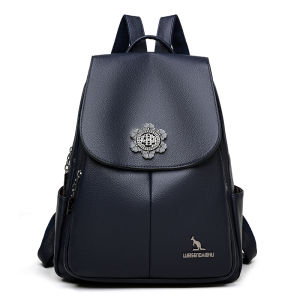 กระเป๋าเป้สะพายหลังหนังแท้สำหรับผู้หญิง ความจุขนาดใหญ่ สไตล์เกาหลี กระเป๋าสะพายไหล่แบบหนังวัวชั้นบน กระเป๋าสะพายไหล่แบบลำลอง