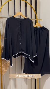 One set Wanita model Terbaru 2025 Hania Set bahan CRINKLE PREMIUM Baju wanita Murah kekinian simple