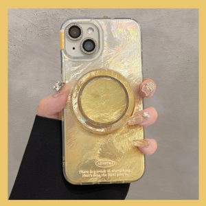 Apple 15Pro Max Phone Case New Style iPhone 14/16 Gradient Folded Lemon Yellow Couple Soft Full Cover Magnetic Absorption Stand