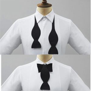 Mens Formal Pre-tied Adjustable Bow Tie Black White Solid Color Elegant Bows For Women Wedding Party Easy Wear British Style
