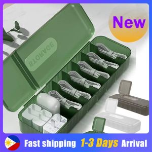 7 Grid Data Cable Storage Box Electronic Accessories Case for Desk Drawer Cord Storage Organizer