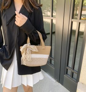Túi Đeo Chéo Dệt Phong Cách Hàn Quốc Cho Nữ Túi Xách Mùa Hè Túi Đeo Vai Đơn Dung Tích Lớn Túi Xách Bằng Rơm Túi Đeo Vai Thường Ngày