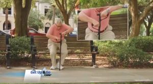 ไม้เท้าพยุงเดินผู้สูงอายุ ไม้เท้าพยุงลุกนั่ง ด้ามจับสองมือ ปรับระดับ พับเก็บได้ มีไฟฉาย LED พร้อมสายคล้องมือ