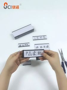 ป้ายแม่เหล็ก ที่ใส่ป้ายแม่เหล็กพร้อมที่ใส่บัตรข้อมูล 50pcs พร้อมที่ใส่การ์ดข้อมูล แบบแม่เหล็ก สําหรับชั้นโลหะ(50*25mm)