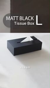 Luxury Matt Black กล่องทิชชู่สีดำ เนื้อแมท ตั้งโต๊ะ รถยนต์ กันฝุ่น สีดำ กล่อง ใส่กระดาษทิชชู่ กล่องใส่ทิชชู่ อะคริลิคสีดำ กล่องใส่ทิชชู่สีดำ อะคริลิค ใส่กระดาษแผ่นยาว กล่องใส่กระดาษทิชชู่สีดำ