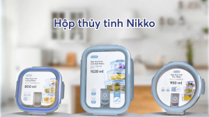 Inochi Nikko Square Glass Food Container with Airtight Lid | BPA-Free Heat-Resistant Storage Box