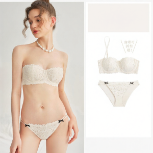 Miss Curiosity | Non-slip Strapless Bra Set Thin Summer Style