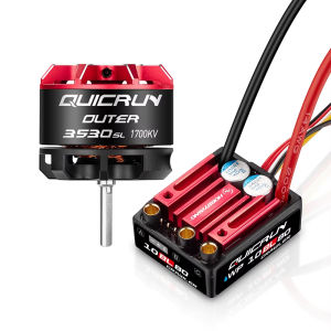 Hobbywing Quicrun WP 10BL80 2-4S 80A ESC Chống Nước Với Động Cơ 3530SL 1700KV/2200KV Cho Xe RC 1/10 Cấu Tạo Bằng Kim Loại