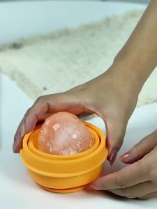 Silicone Folding Ice Hockey Cup Mold Reusable Easy Demold Ice Making Box for Home Kitchen Outdoor Travel Use