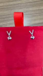 Poh Heng Jewellery 18K V Shape Earrings In White Gold [Online Exclusive]