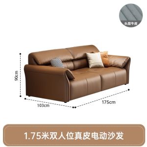 Electric Leather Sofa Bed Modern Minimalist Living Room Expandable Straight Row Wooden Structure Soft down Filling Customizable