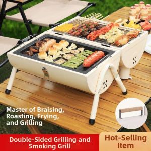 ZHUOLESHI | Portable Double-Sided Smokeless Charcoal Grill