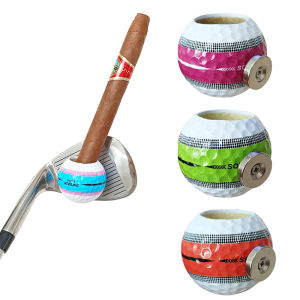 Portable Golf Accessories Ball-shaped Magnetic Suction Cigar Holder Compact Size Convenient Carry Golf Cigar Ashtray