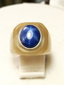 Cincin Blue safir star Original