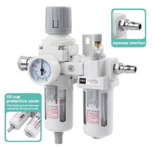 AC3010-03 Air Compressor Air Filter Regulator 3/8 High Pressure Resistance Oil Water Separator Semi-automatic Drainage Rugged