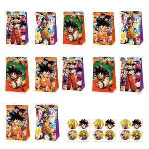 Bandai | 12/24PCS Dragon Ball Party Gift Bags with Stickers Anime Theme Birthday Gift Lucky Bags