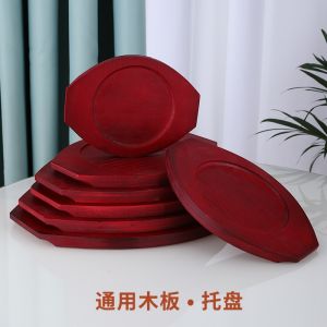 Heat Resistant Wood Plate Pad Korean Style Fried Rice Serving Dish Iron Plate Oven Safe Stone Bowl Wood Tray Restaurant Quality