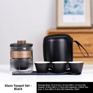 Portable Travel Tea Set with 1 Pot 2 Cups for Business Gifts