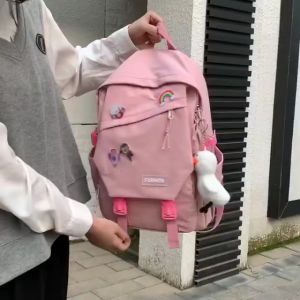 Hang Out Bag / School Bag / Travelling Bag Tas Ransel Impor Tas Wanita Korean Fashion kekinian + Gantungan BX23