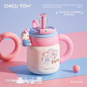 CHICU TOM | Ly Giữ Nhiệt Hấp Dẫn Có Ống Hút cho Học Sinh và Phụ Nữ