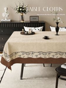 French Vintage-Like Linen Drape Tablecloth