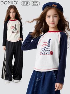 DOMIO | Cartoon Pattern Girls Long Sleeve T-Shirt
