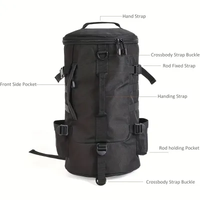 XMSJ | Large Capacity Fishing Tackle Backpack - Spacious Storage Bag with Rod Holder Waterproof and Durable Design for Angling Hiking