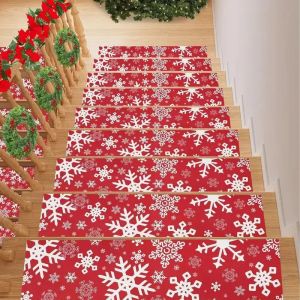 VIKAMA Christmas Wooden Stair Tread Anti-slip Water Absorbing Stair Protection Pad Winter Christmas Home Decoration