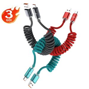 Bộ 3 Cáp NNBILI 120W USB A Sang Type C Sạc Nhanh 6A Dây Sạc Ô Tô Dành Cho Huawei Xiaomi Samsung MacBook Chất Liệu Dệt Bện