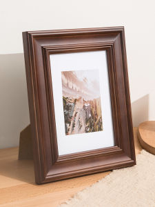 American Retro 6 Inch Creative Solid Wood Desktop Ornament Photo Frame Washing Photos Making Album Frame Hanging on Wall