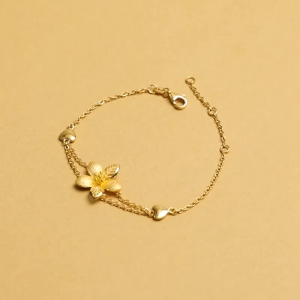 Chow Sang Sang 周生生 999.9 24K Pure Gold Chinese Wedding Collection Peach Blossom Bracelet for Women 18cm 94446B Price-by-Weight 5.61g Gold