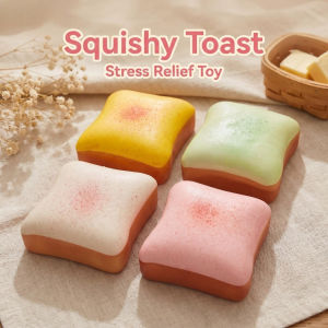 Simulation Butter Toast Bread Squishy Toys for Stress Relief Soft Slow-Rise Anti-Anxiety Sensory Fidget Toys for Adults ADHD
