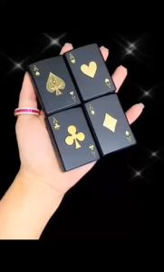 bật lửa lá bài ánh kim lửa khè - xài gas