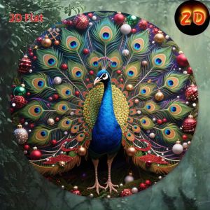 2D Metal Sign Vintage Peacock Feather Wall Art Multicolor Tail Metal Sign for Home Bar Restaurant Decor 8x8 Inch Aluminum Han
