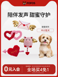 FOFOS Love Series Plush Dog Toys Sound Making Durable Chewable Small Dog Toys Interactive Pet Playtime