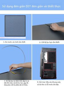 Lưới Chống Bụi Pvc50 * 50cm Máy Tính Để Bàn Chủ Bên Nắp Tấm Có Dải Từ Tính Cắt Thước Đấm Thiết Bị Quà Tặng Miễn Phí