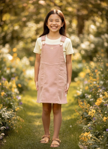 Moose Girl Cameo Rose Jumper Dress With Cream Blouse Set (GJDS- 511 7734 CW MDP)