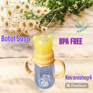 BOTOL SUSU BAYI LEHER LEBAR ADA GAGANG BABY MINITREE MOTIF PANDA BPA FREE 150 ML FEEDING