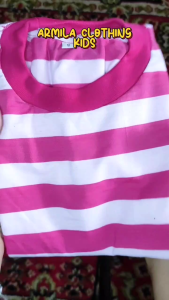Kaos Anak Salur Pink Terlaris – Armila Clothing (2-12 Tahun)