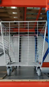 รถเข็นโลจิสติกส์ กระเช้าทรงสี่เหลี่ยม รับน้ำหนักได้เยอะ ใช้งานง่าย