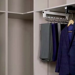 Telescopic Closet Pants Hanger Sliding Hanger Wardrobe Organizer Pull Out Pants Hanger Rack Clothes Rail Hanging Storage Rack