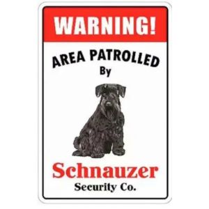 CIFbuy | Metal Sign Plate - Beware Of Patrol Schnauzer Warning 1PC All Weather Home Gate/Wall Dog Tin Decor Durable Indoor Safety Sign