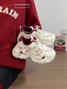 Warrior | Wine Red Chunky Sneakers High-increasing Summer Women Shoes