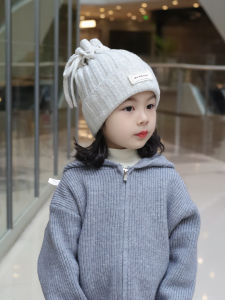 Warm Knitted Girls Hat Winter Fashionable Childrens Woolen Cap Baby Winter Knit Hat Adjustable Simple Style Thickened Windproof