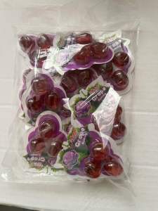 Pure peeled gummy grape flavour 100pcs in 1 pack (repack ) halal
