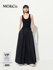 MO&Co. | Splice Vest-style Functional Little Black Dress With Belt