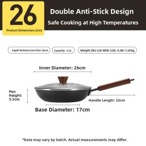 COOKER KING | Non-Stick Iron Skillet for Home and Induction Cooktop