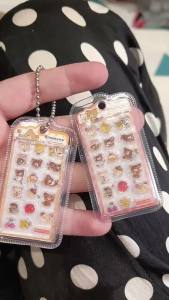 KAYOU | Rilakkuma Mini 3D Nổi Pha Lê Dán Móc Khóa Mặt Dây Hoạt Hình Dễ Thương DIY Sổ Lưu Niệm Tạp Chí Ốp Điện Thoại Phụ Kiện