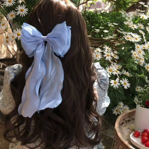 【♡Lovely girls house♡】Long Big Korean Bowknot Hair Clip Hairpin for Women Girls Hair Accessories