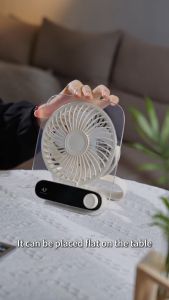 Ultra-Slim Mini Desktop Fan with Digital Display Type-C Fast Charging Portable Fan 3000mAh Rechargeable Cruise Fan Powerful Wind Multi Gear Adjustment Portable Cooling Fan Quiet Operation Suitable For Home Office Car And Outdoor Travel